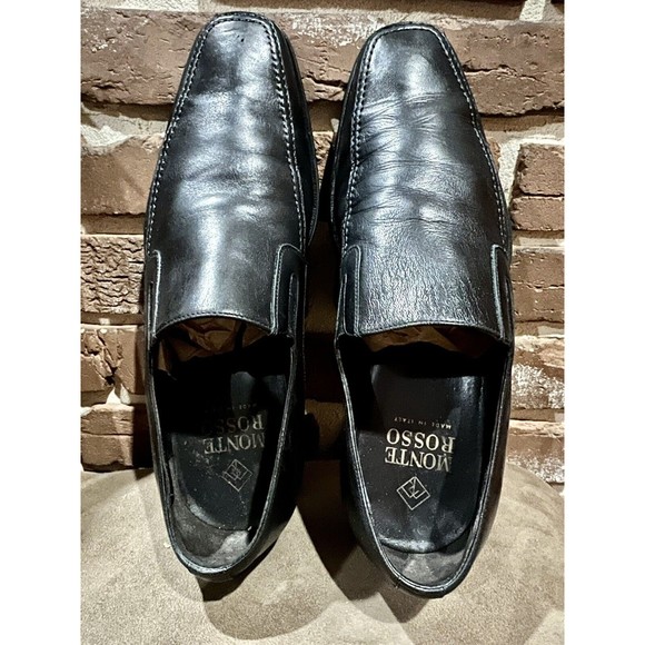 MONTE ROSSO LUCCA NAPPA LEATHER LOAFER - BLACK Made In ITALY 10M - MSRP: $350.00 main image 12